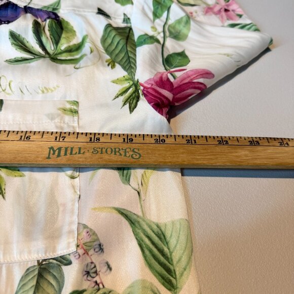 Anthropologie Women S Floral Butterfly Shirt Button Up Long Sleeve Colorful Top - Picture 7 of 9
